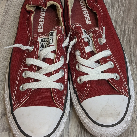 Converse Shoes - Converse Red Canvas Low-Top Sneakers